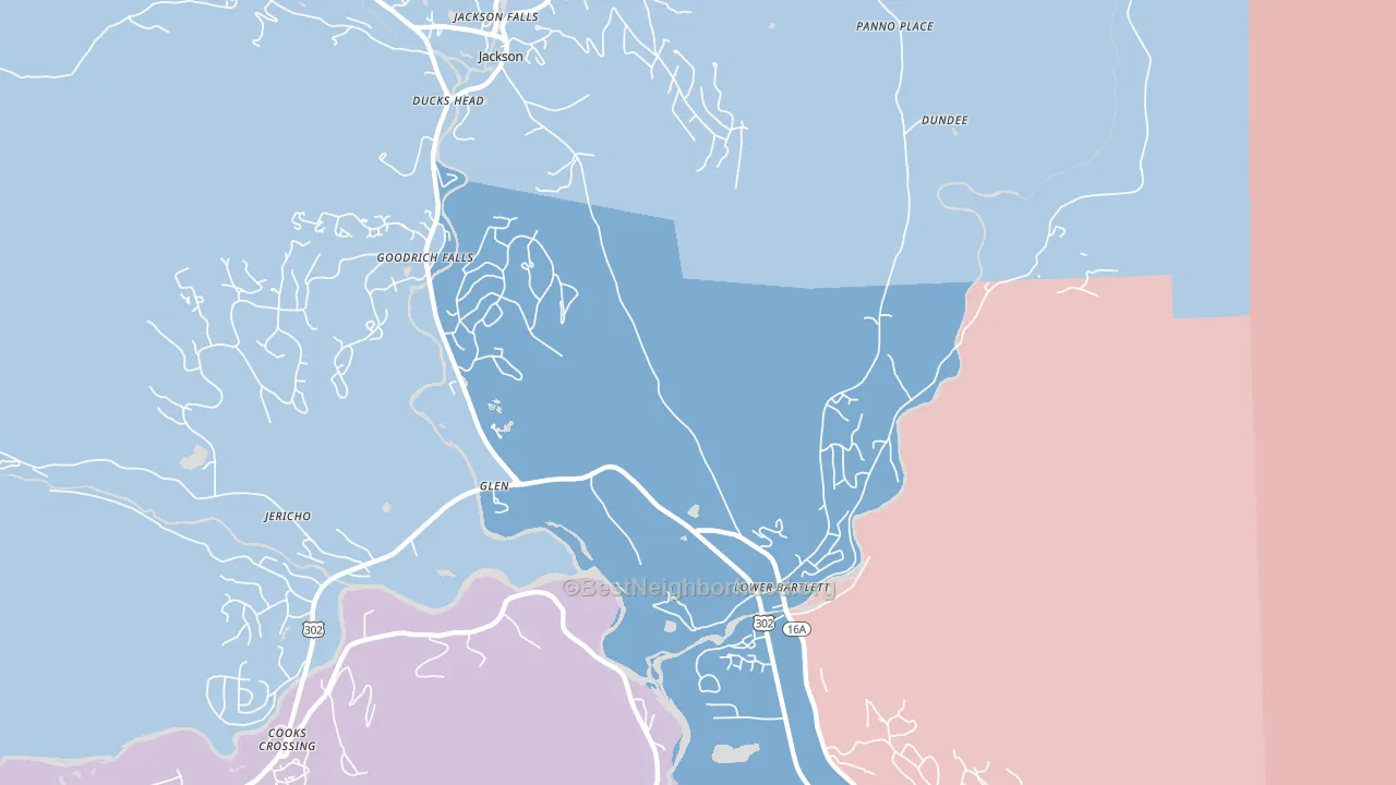 Lower Bartlett, NH block-group political-lean map