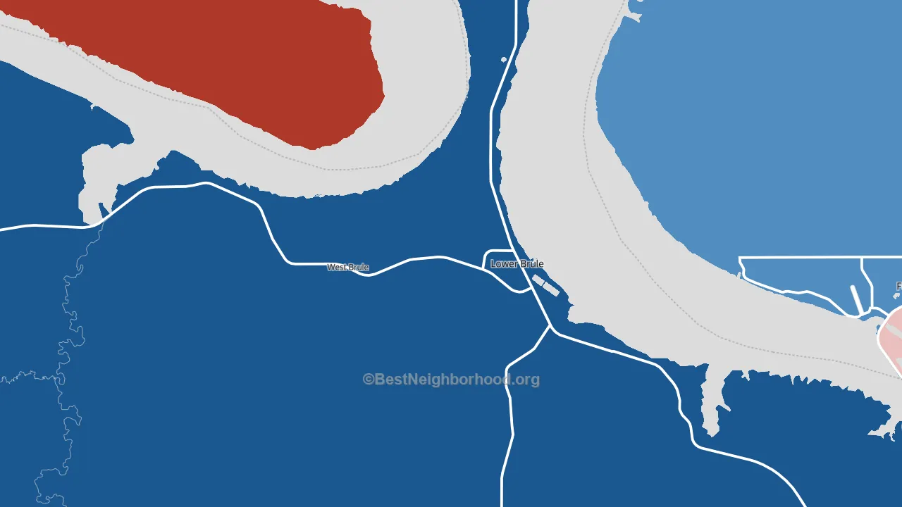 Lower Brule, SD block-group political-lean map