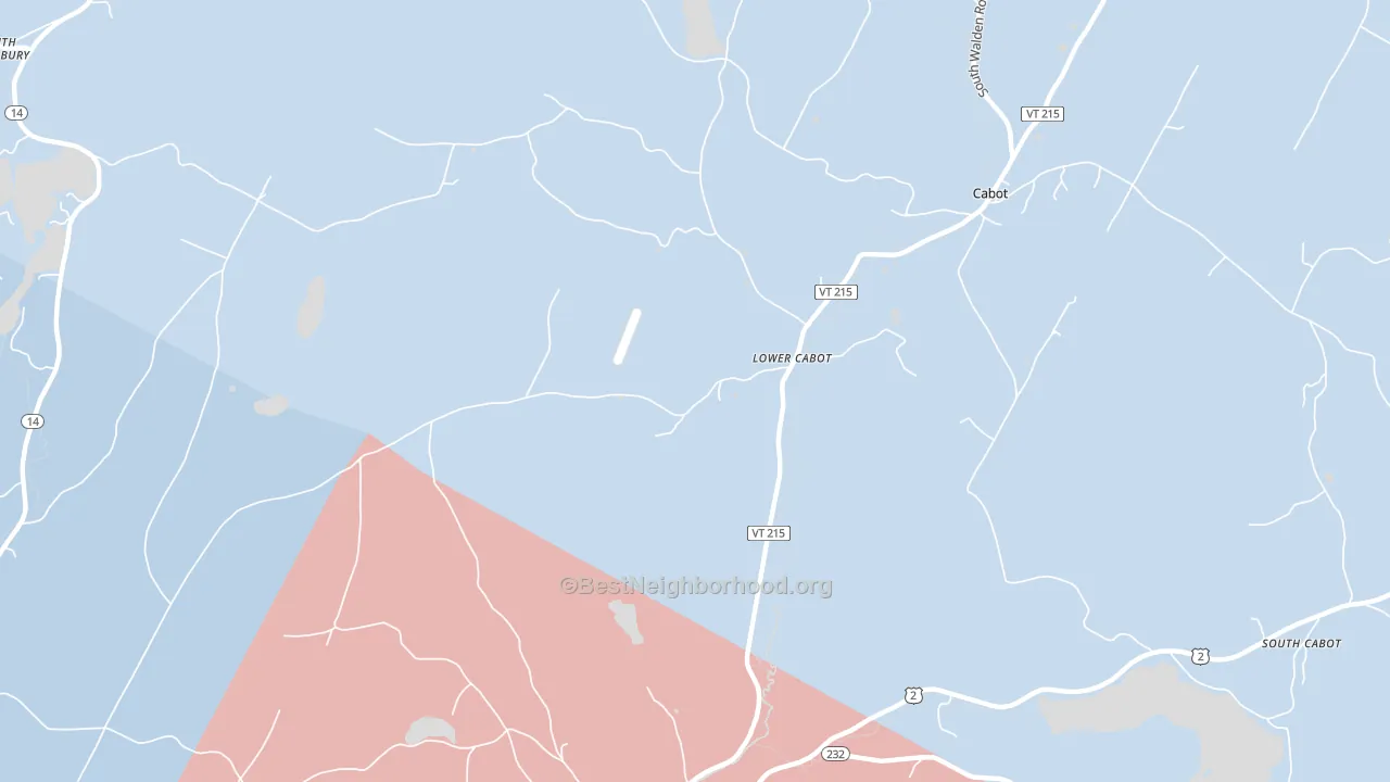 Lower Cabot, VT block-group political-lean map