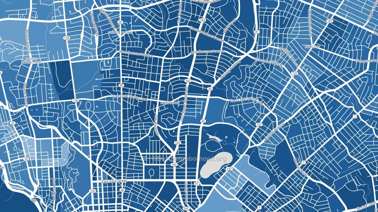 Lower Northwood, Baltimore, MD block-group political-lean map