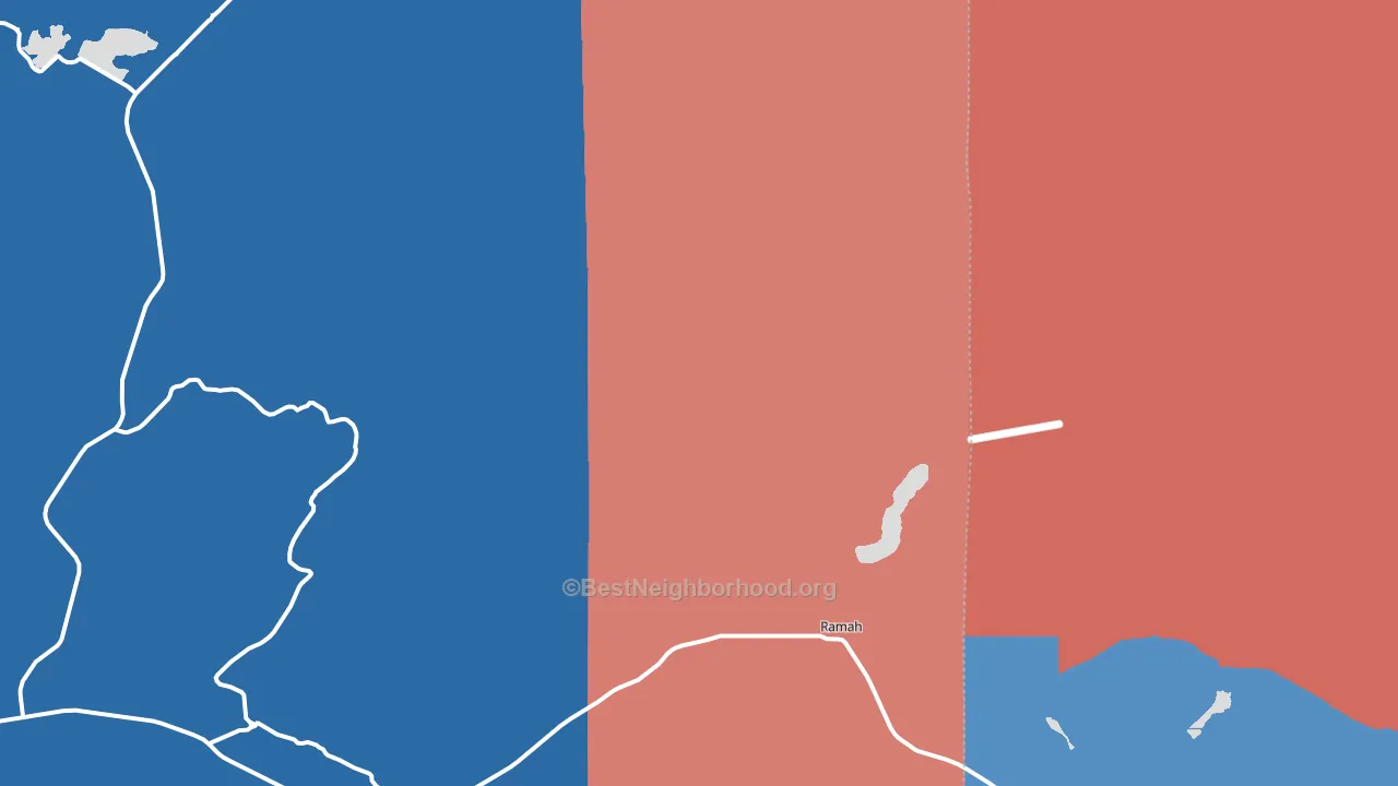 Lower Nutria, NM block-group political-lean map