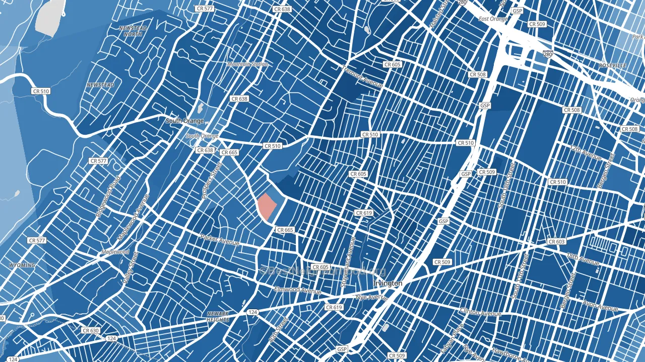 Lower Vailsburg, Newark, NJ block-group political-lean map
