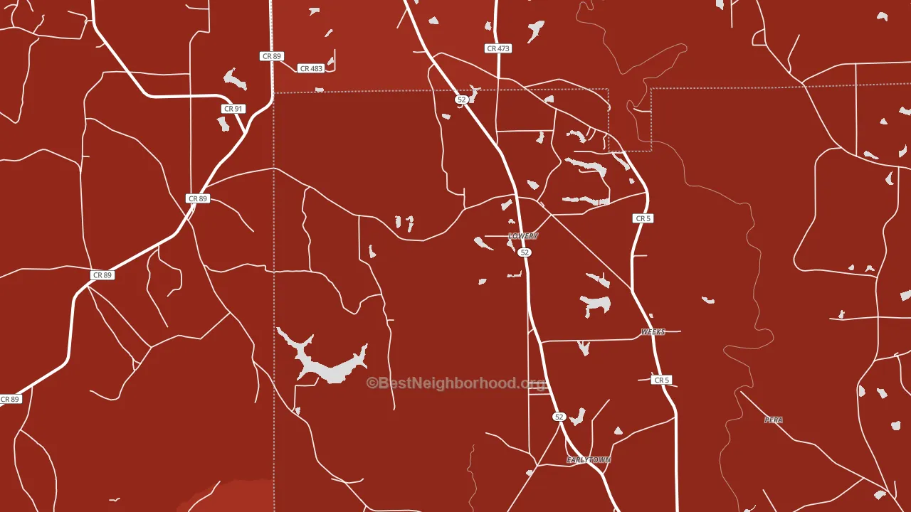 Lowery, AL block-group political-lean map