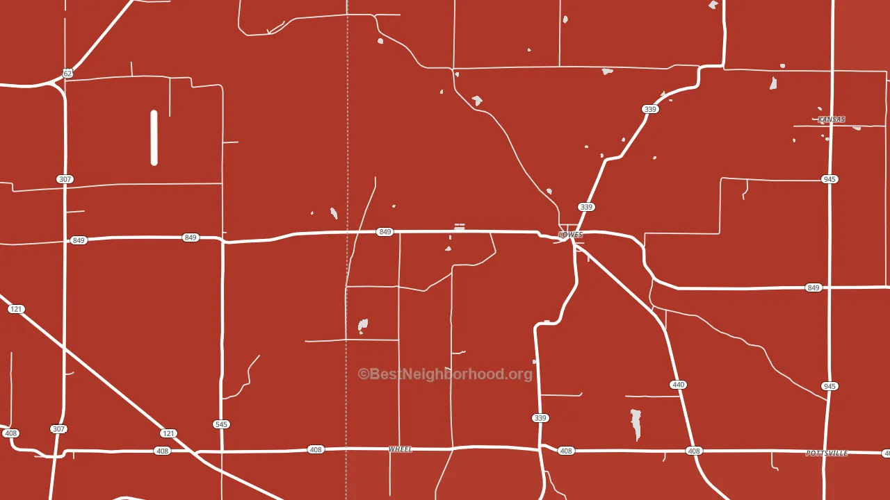 Lowes, KY block-group political-lean map