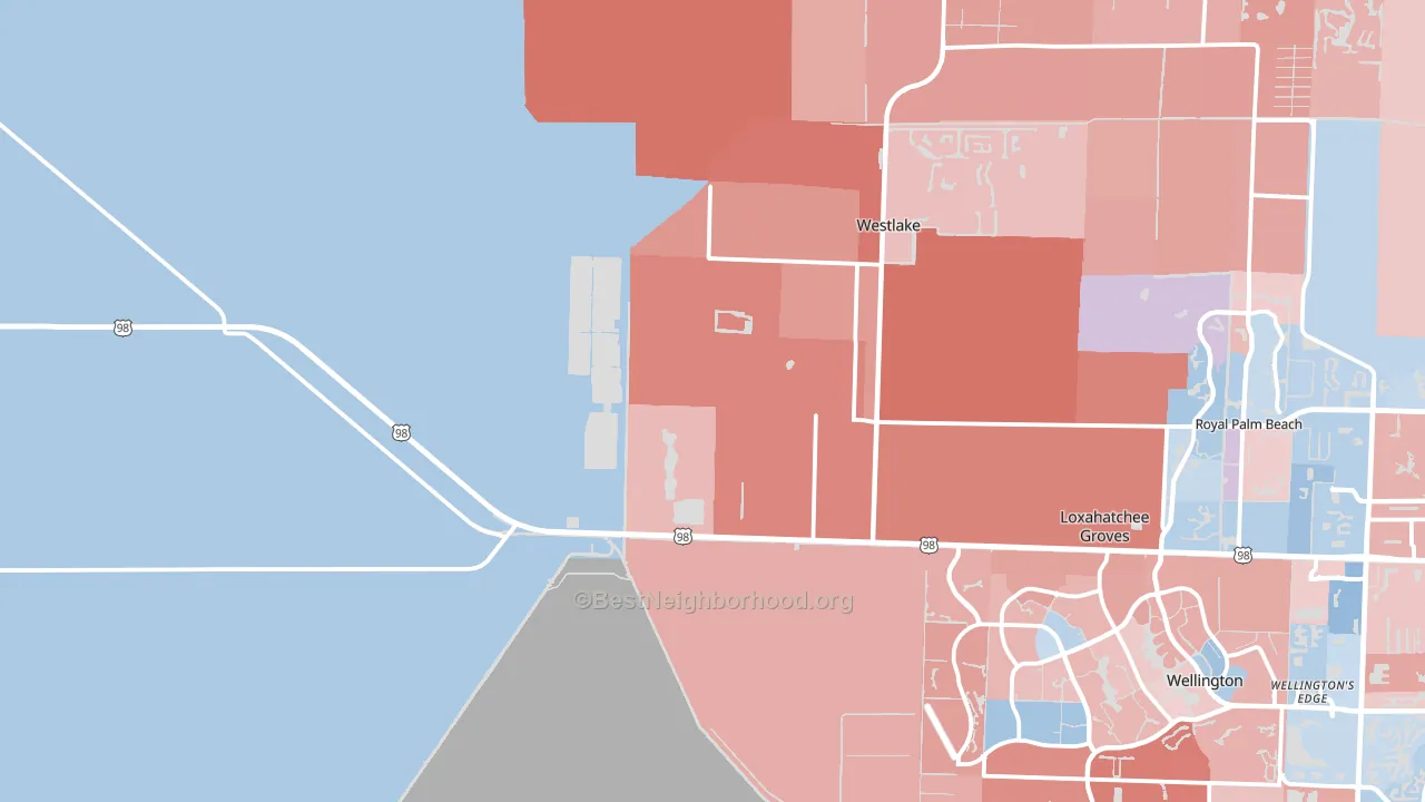 Loxahatchee, FL block-group political-lean map