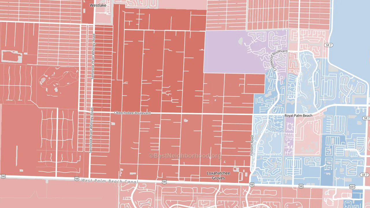 Loxahatchee Groves, FL block-group political-lean map