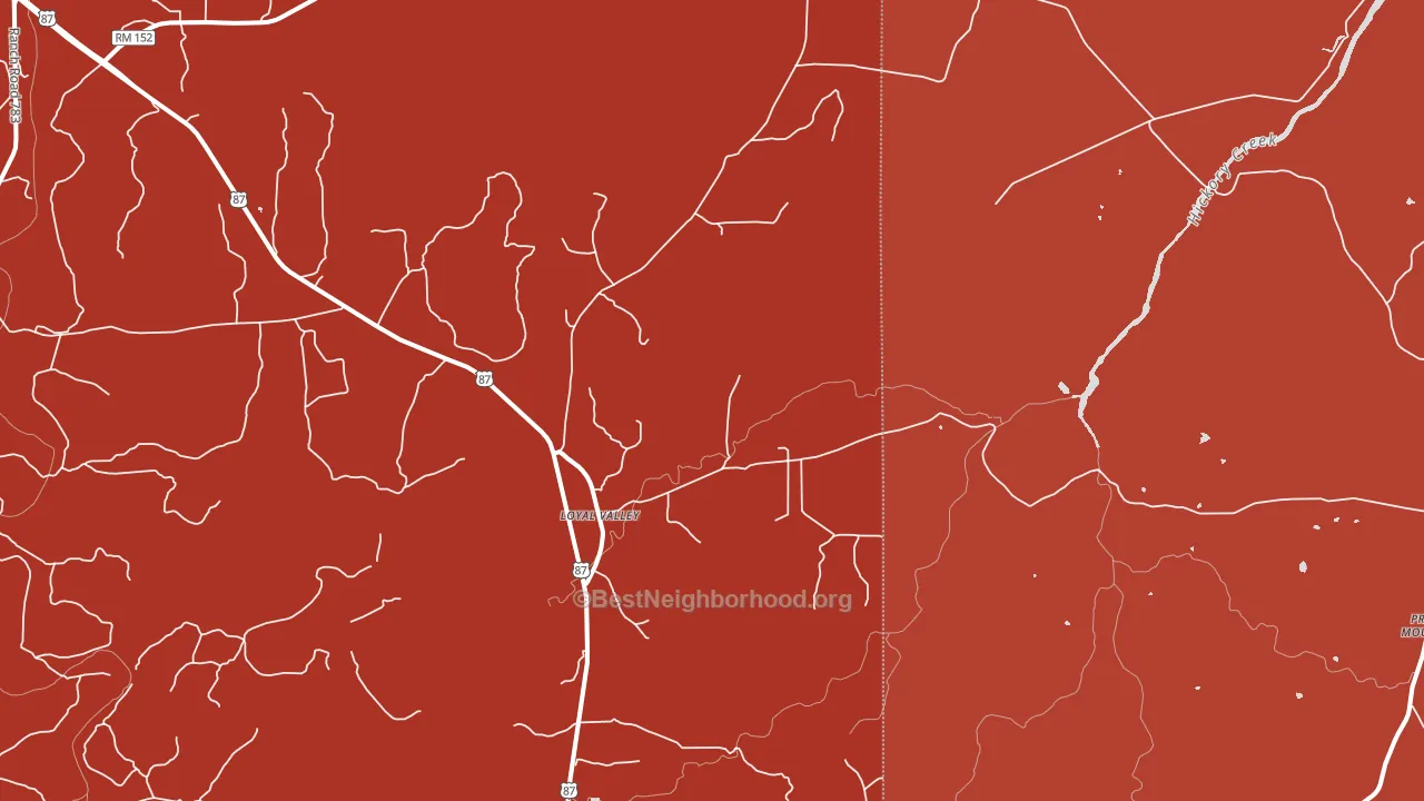 Loyal Valley, TX block-group political-lean map