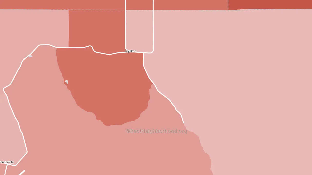 Loyalton, CA block-group political-lean map