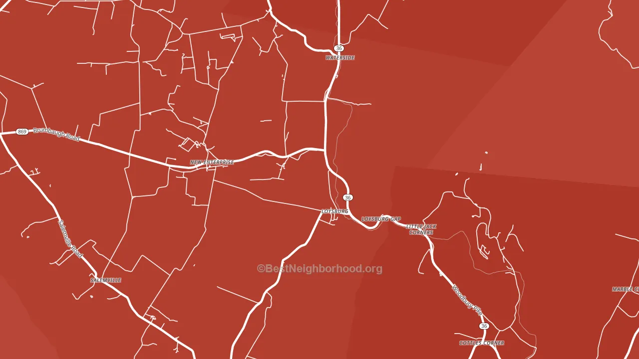 Loysburg, PA block-group political-lean map