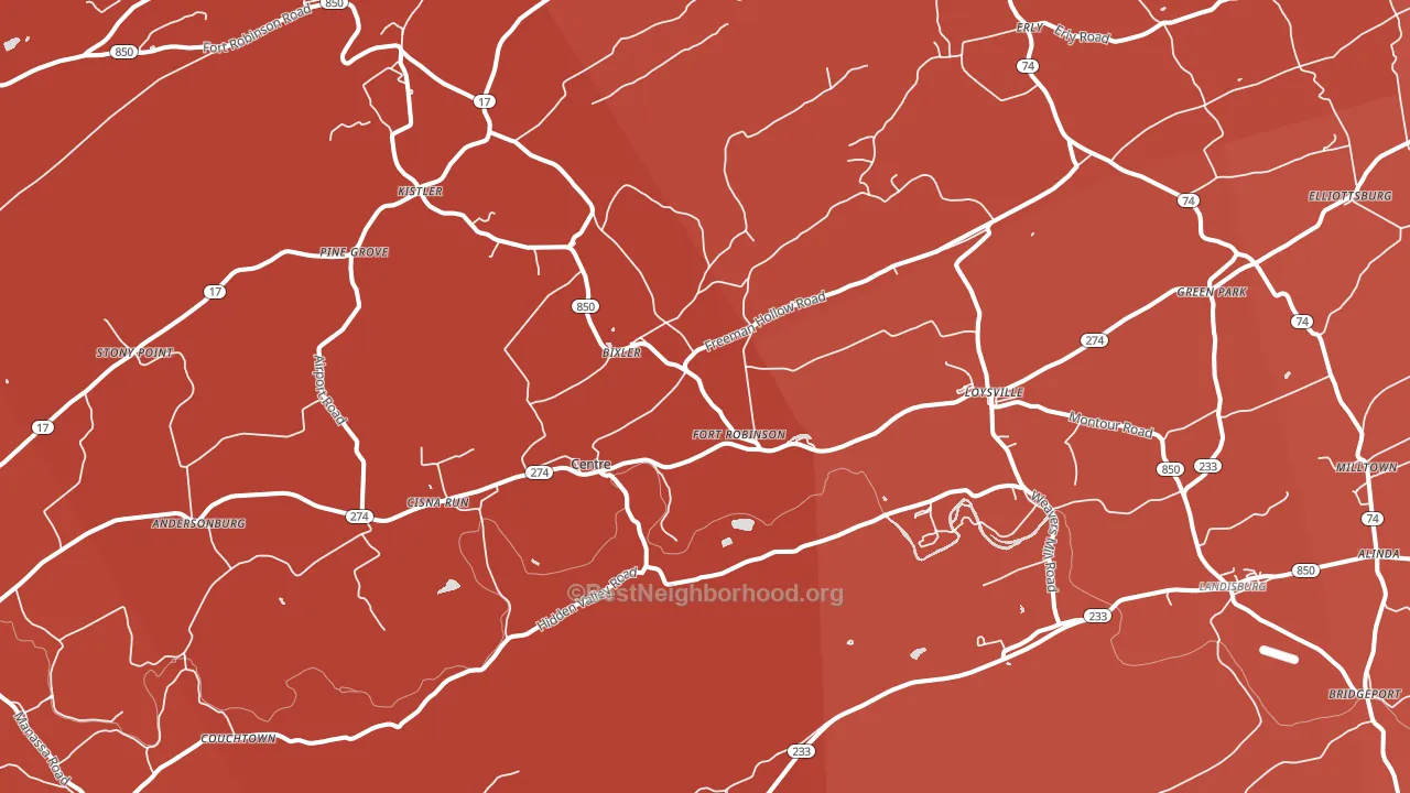 Loysville, PA block-group political-lean map