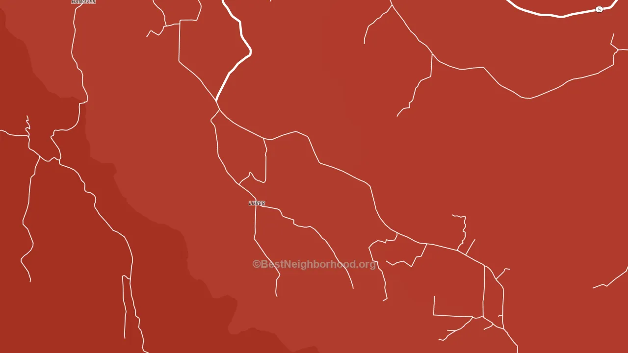 Luber, AR block-group political-lean map