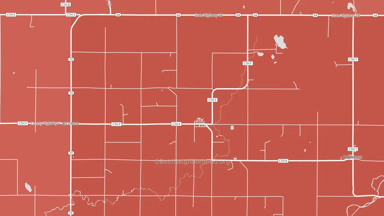 Lublin, WI block-group political-lean map