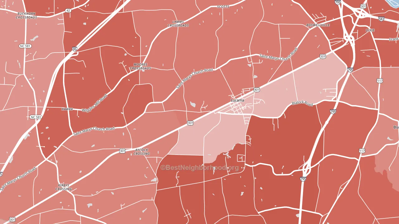 Lucama, NC block-group political-lean map
