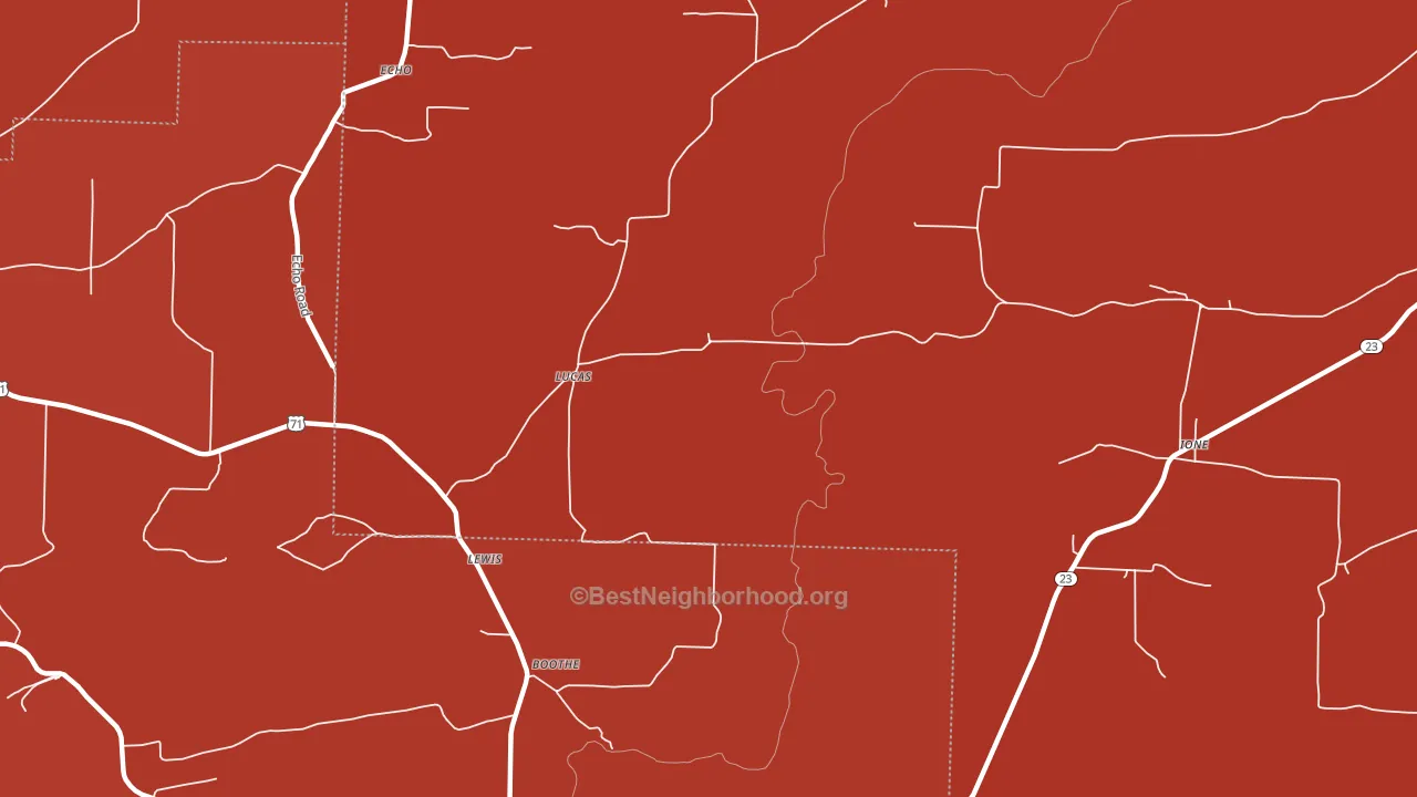 Lucas, AR block-group political-lean map