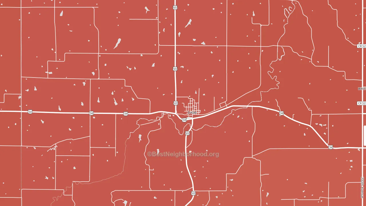 Lucas, IA block-group political-lean map