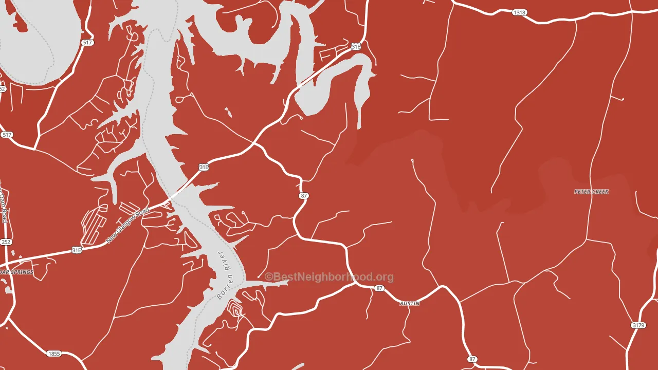 Lucas, KY block-group political-lean map