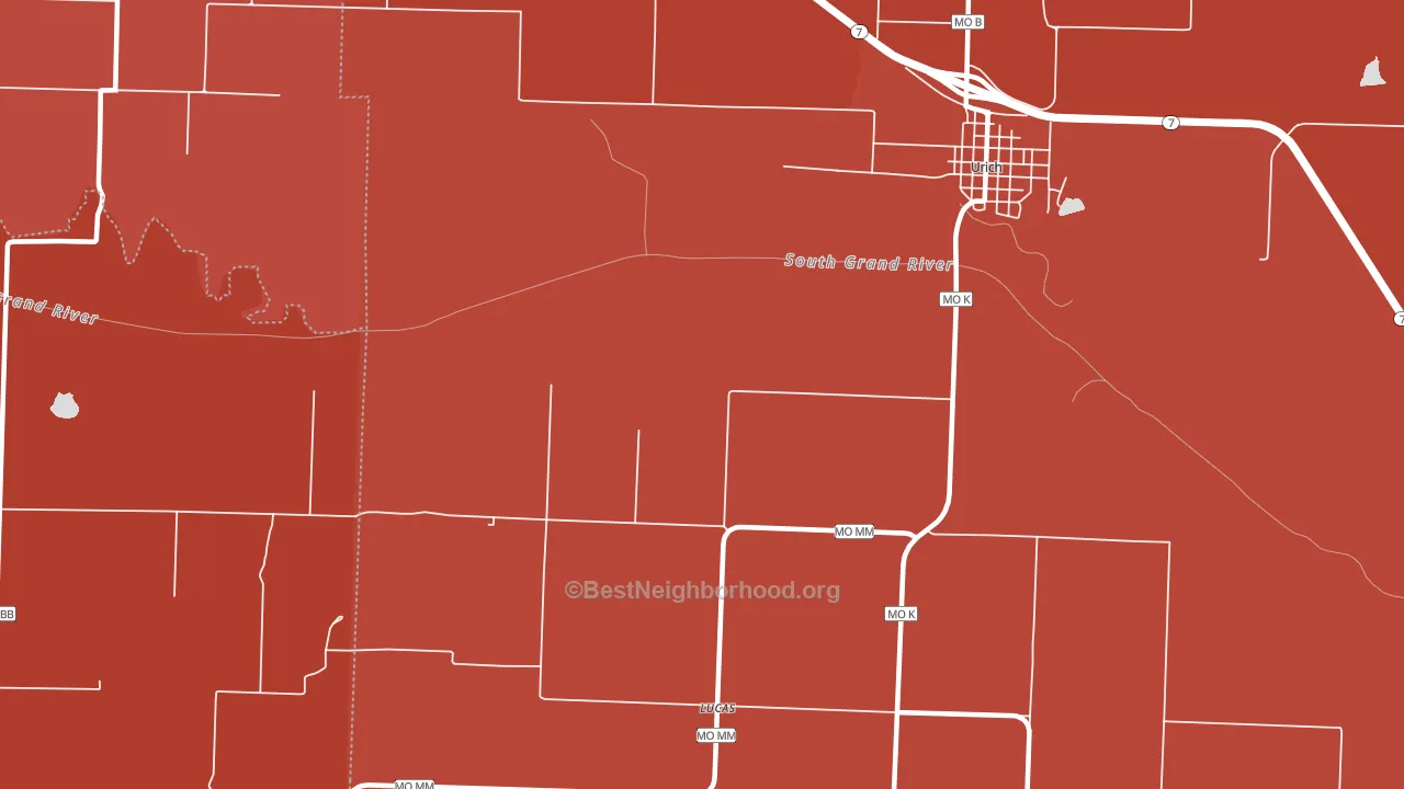 Lucas, MO block-group political-lean map
