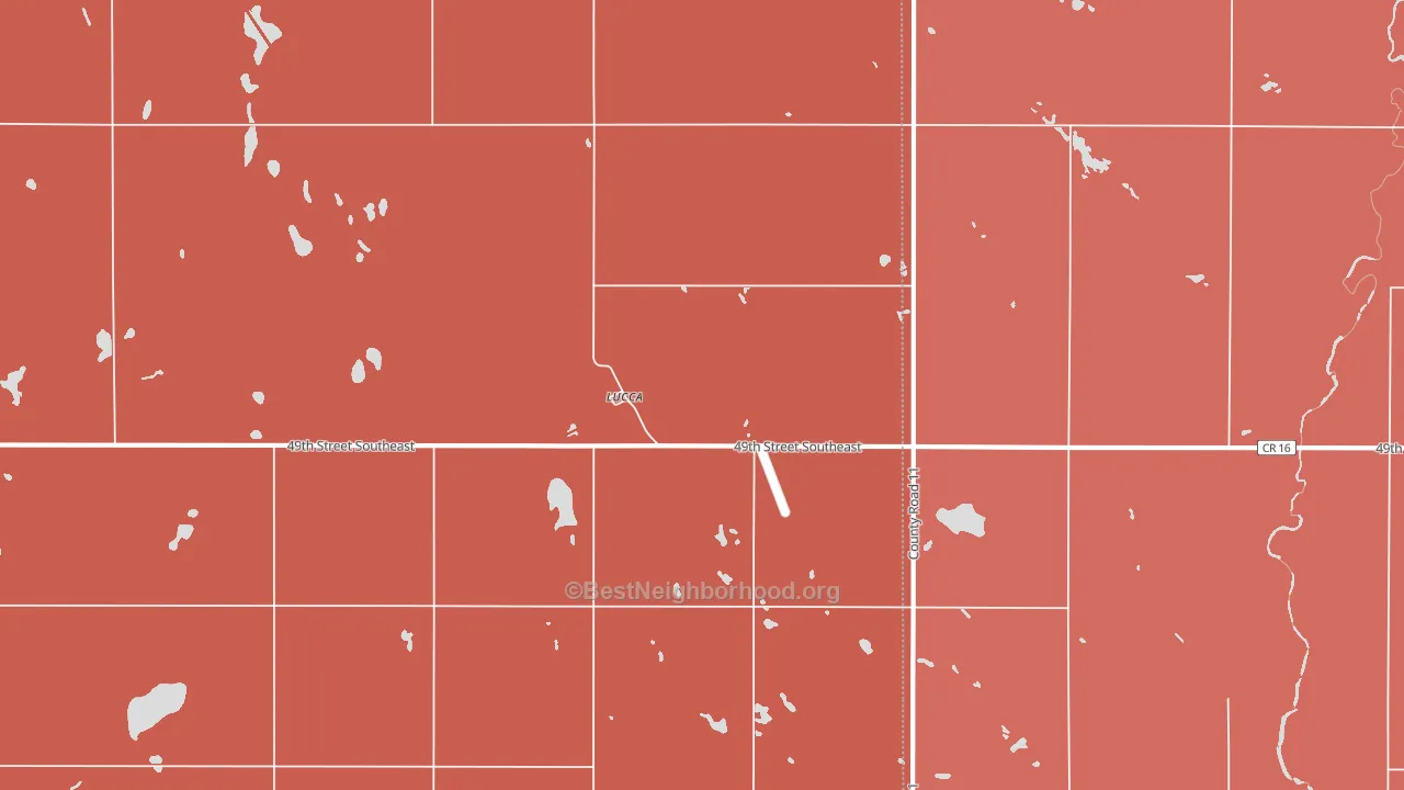 Lucca, ND block-group political-lean map