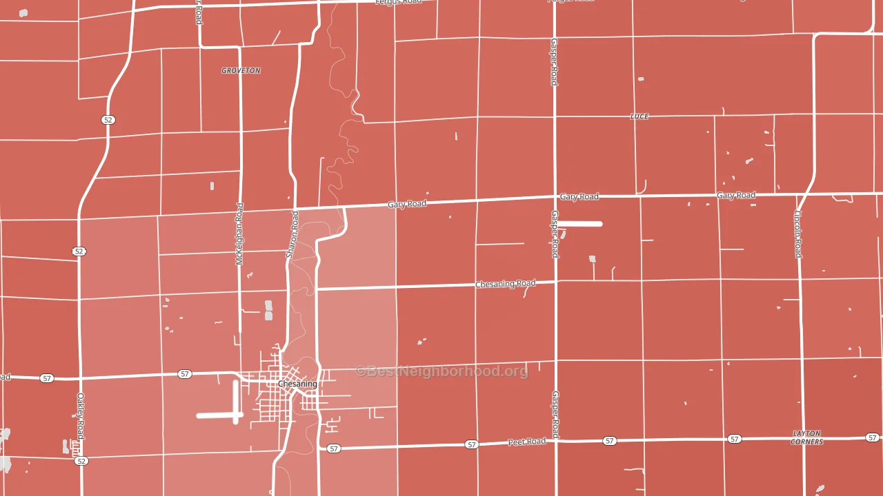 Luce, MI block-group political-lean map