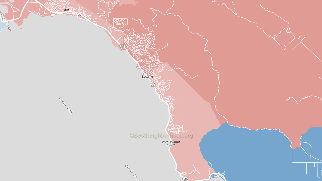 Lucerne, CA block-group political-lean map