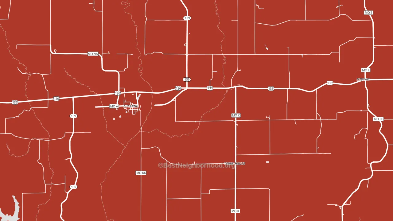 Lucerne, MO block-group political-lean map