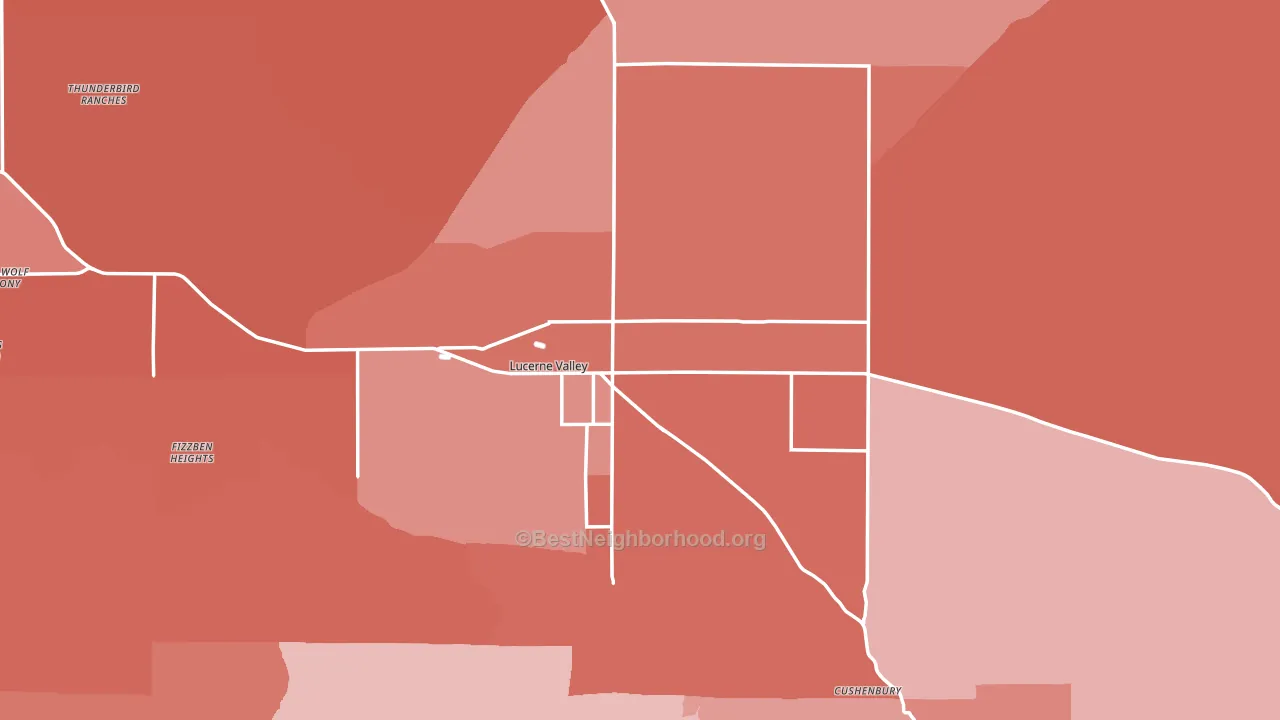 Lucerne Valley, CA block-group political-lean map