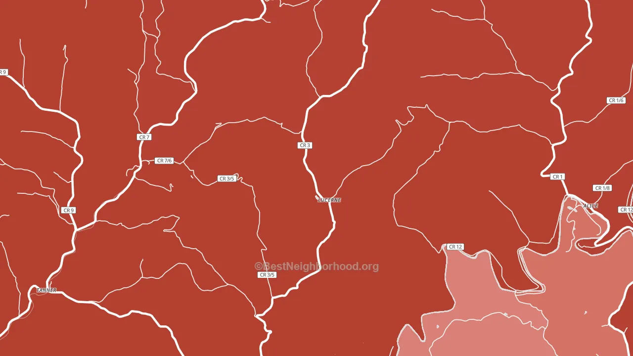 Lucerne, WV block-group political-lean map