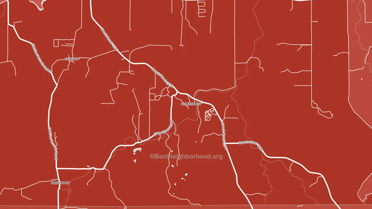 Luckenbach, TX block-group political-lean map
