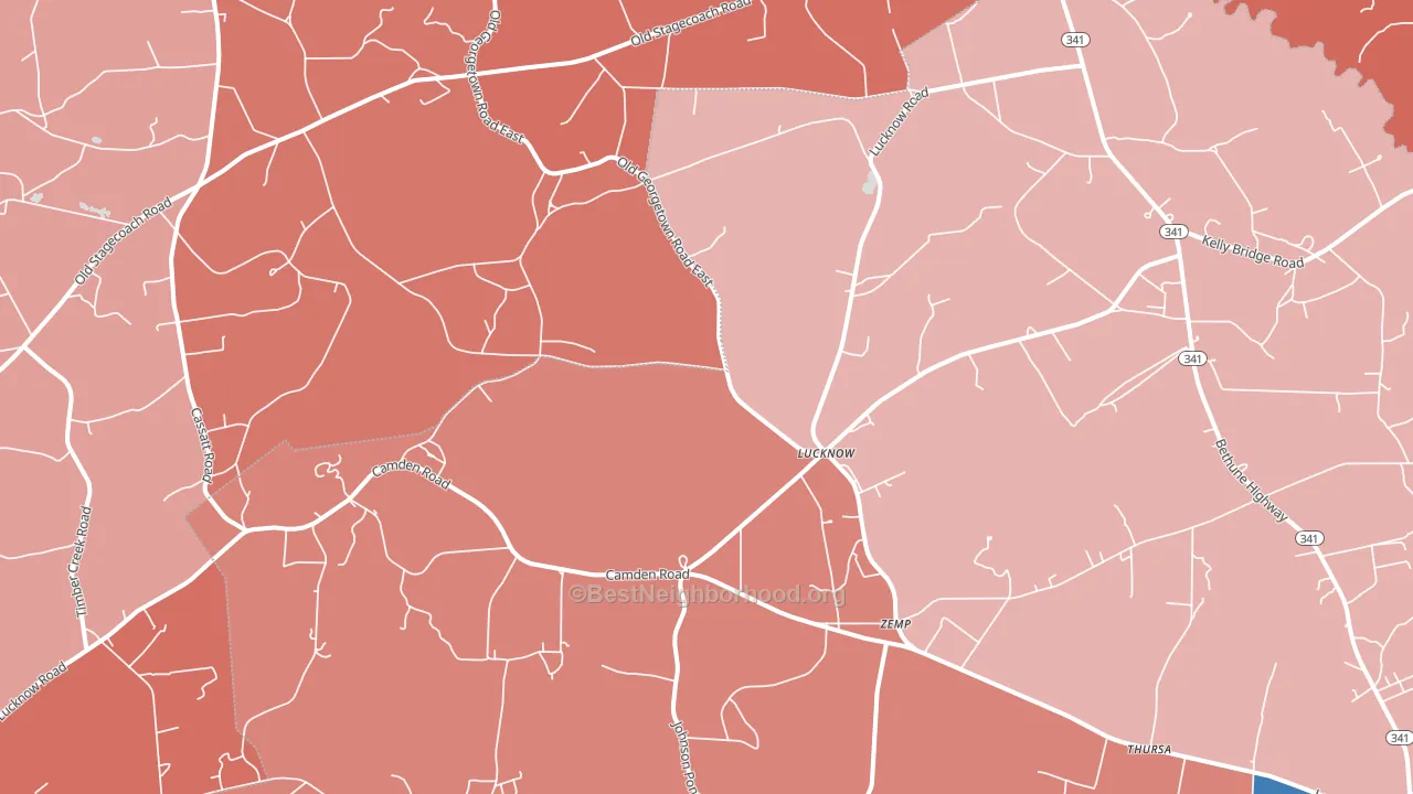 Lucknow, SC block-group political-lean map