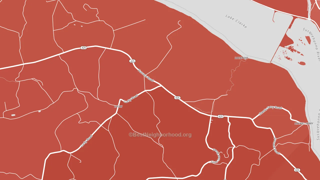 Lucky, PA block-group political-lean map