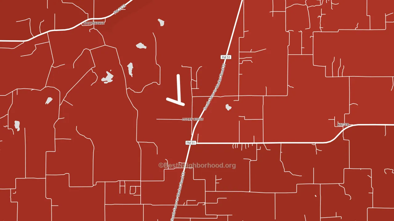 Lucky Ridge, TX block-group political-lean map