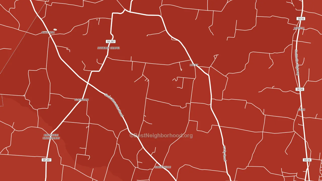 Lucky, TN block-group political-lean map