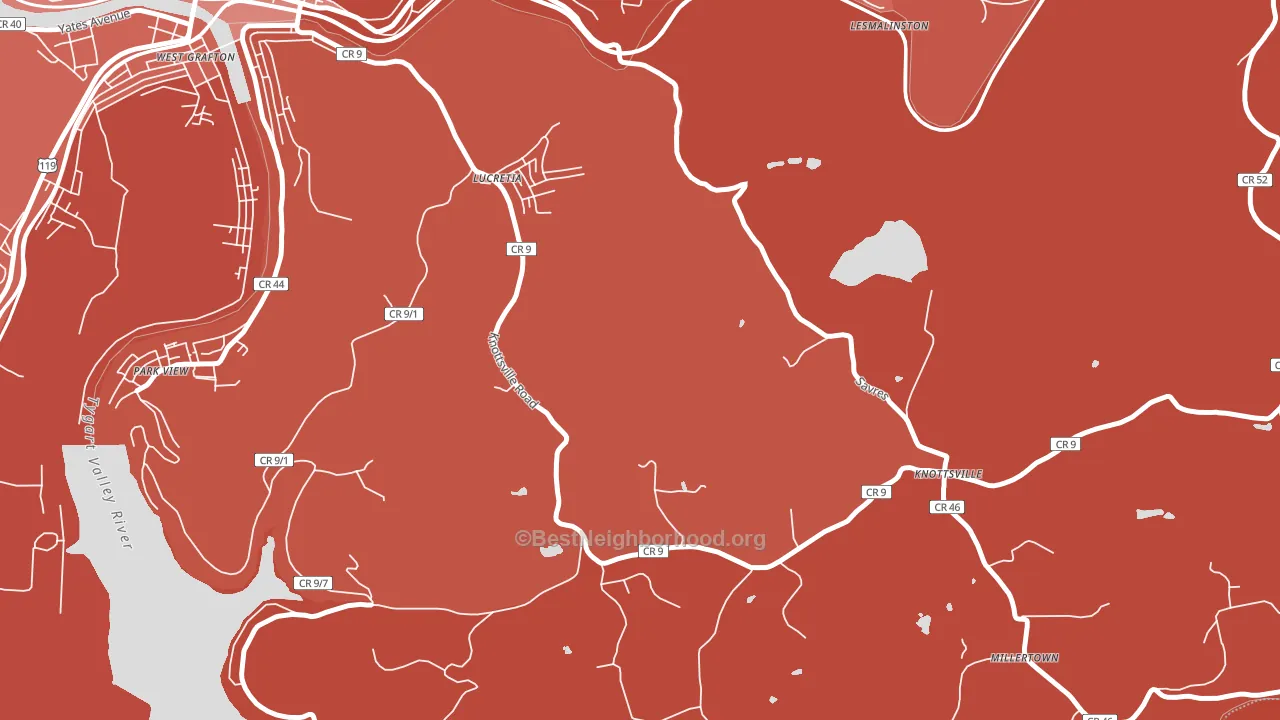 Lucretia, WV block-group political-lean map