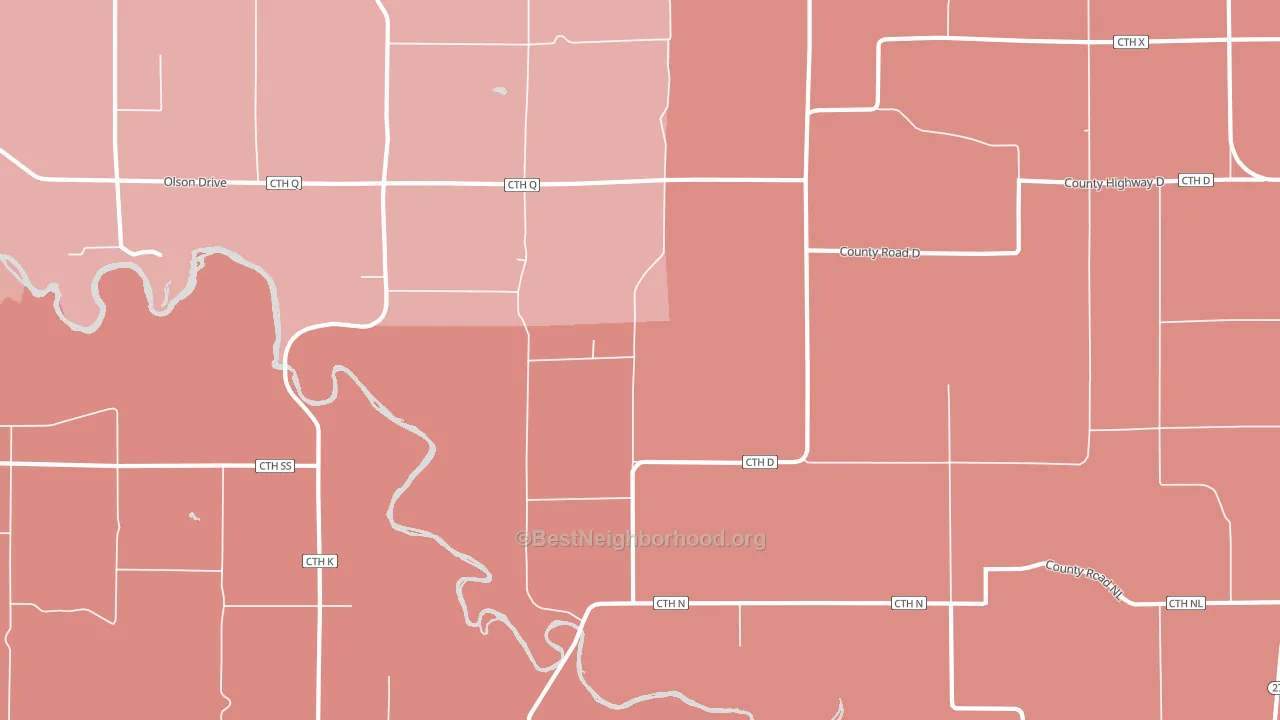 Ludington, WI block-group political-lean map