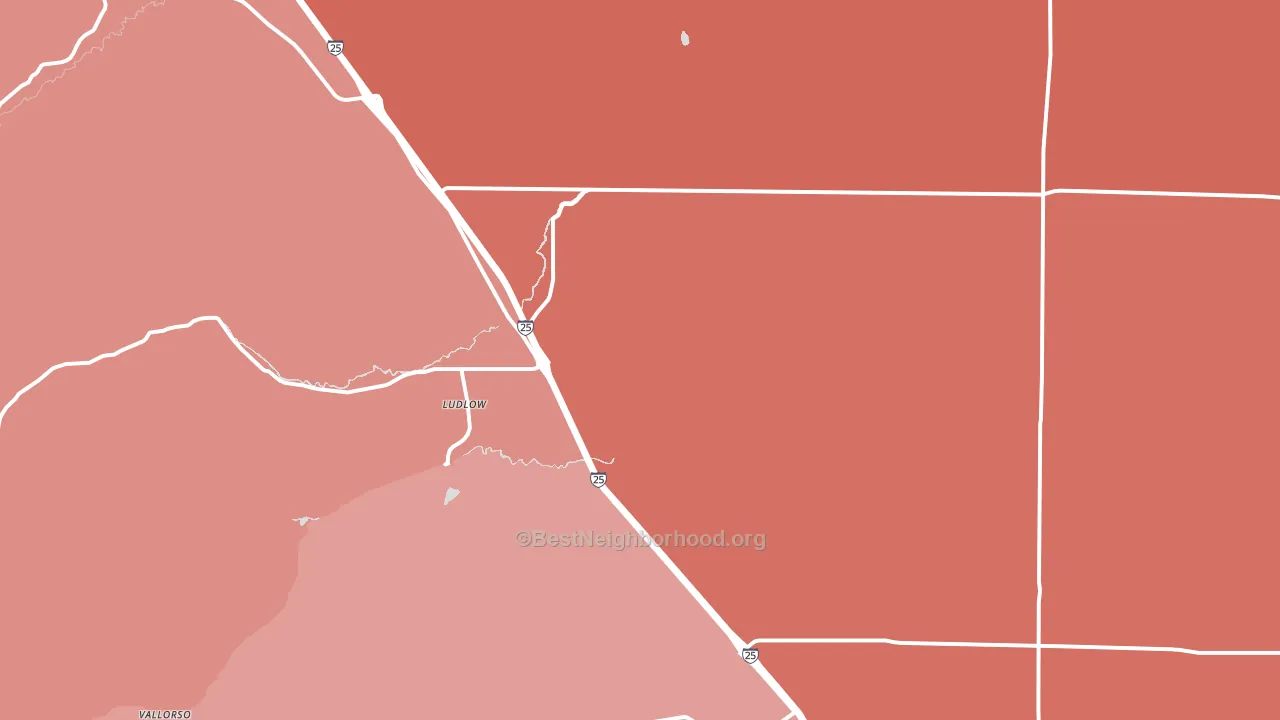 Ludlow, CO block-group political-lean map