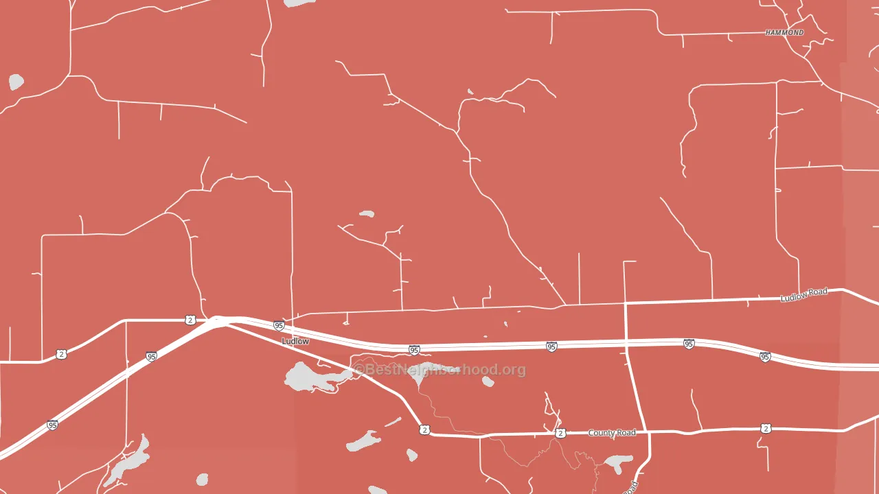 Ludlow, ME block-group political-lean map