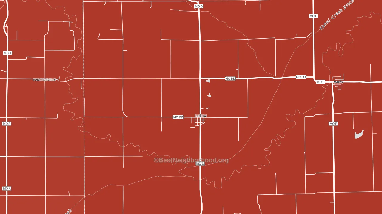 Ludlow, MO block-group political-lean map