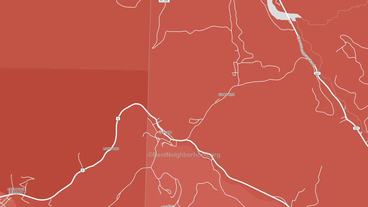 Ludlow, PA block-group political-lean map