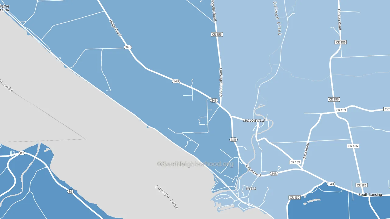 Ludlowville, NY block-group political-lean map