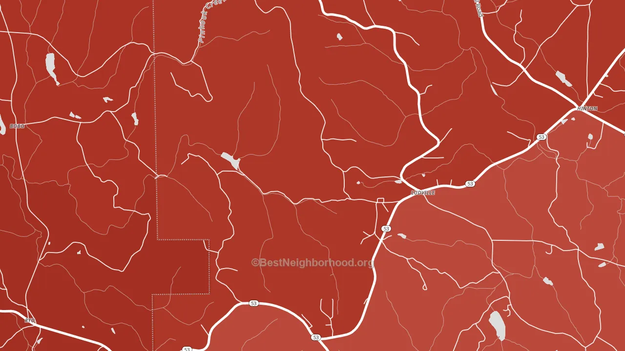 Ludville, GA block-group political-lean map