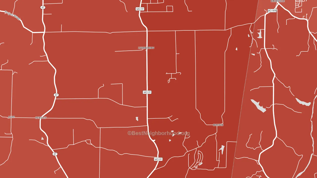 Luebbering, MO block-group political-lean map