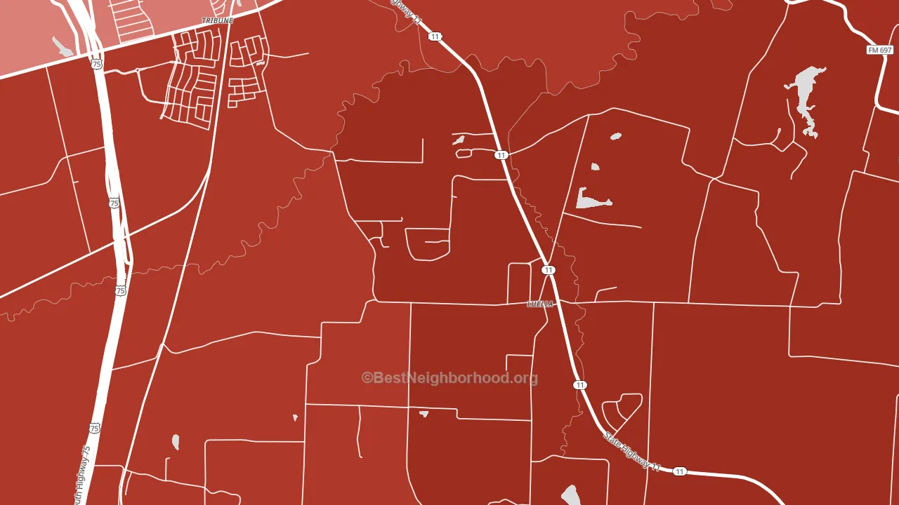 Luella, TX block-group political-lean map