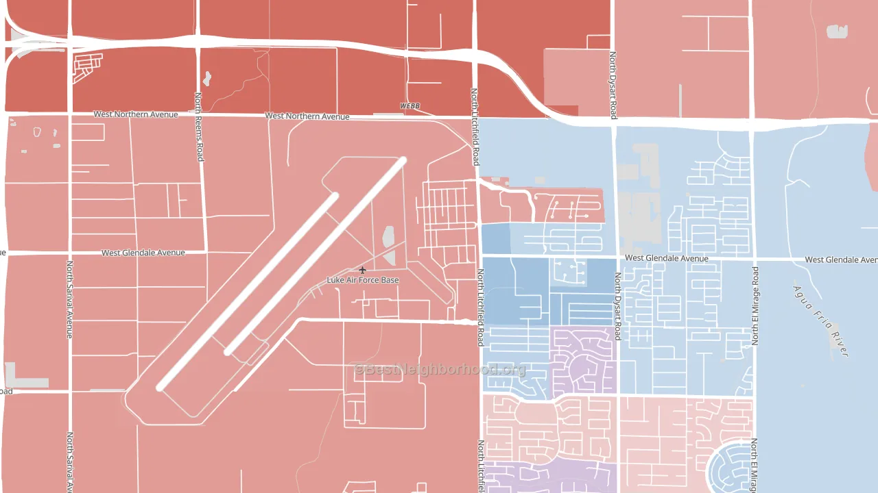 Luke Afb, AZ block-group political-lean map