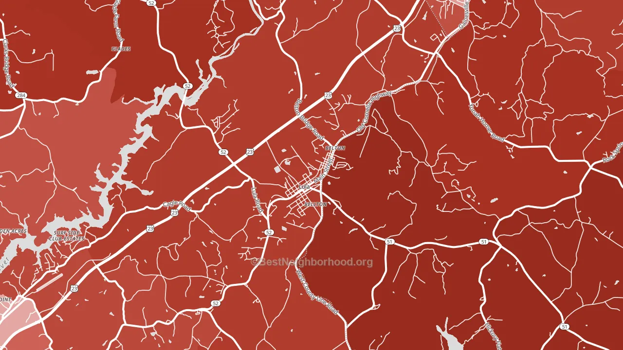Lula, GA block-group political-lean map