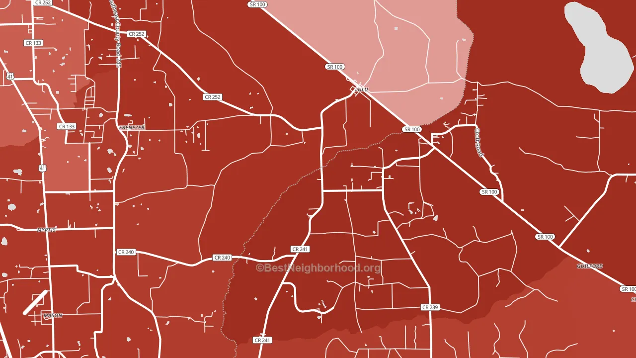 Lulu, FL block-group political-lean map