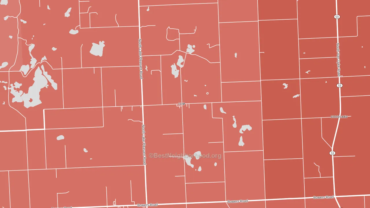 Lum, MI block-group political-lean map