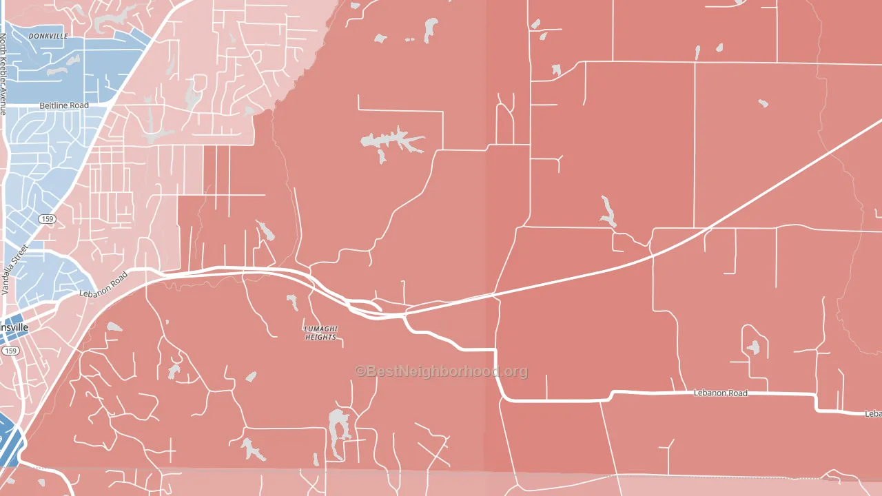 Lumaghi Heights, IL block-group political-lean map