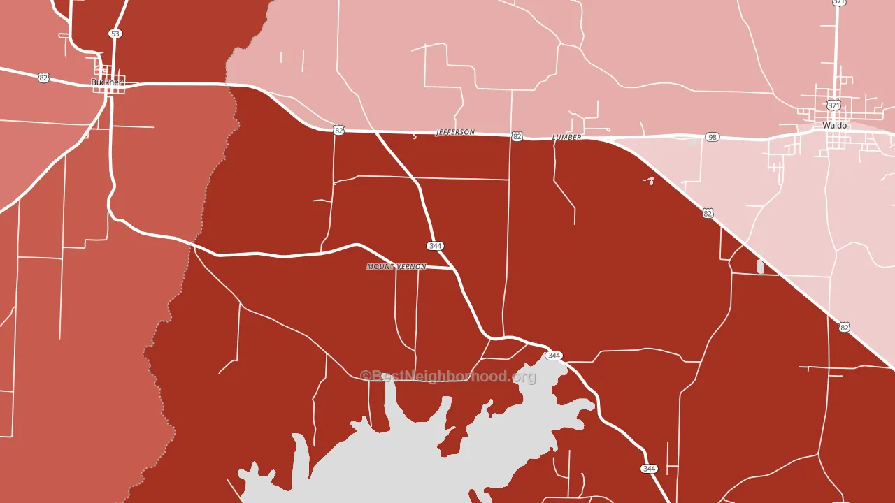 Lumber, AR block-group political-lean map