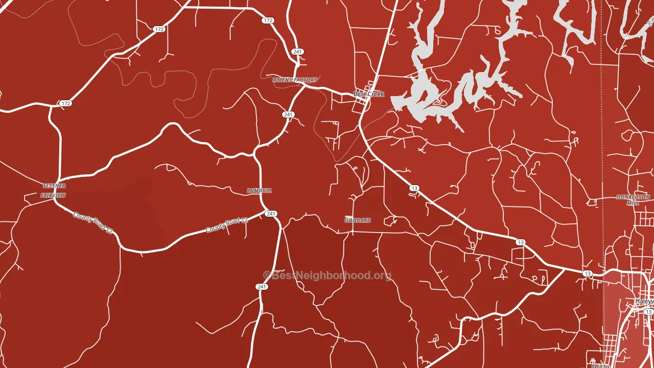 Lumbull, AL block-group political-lean map