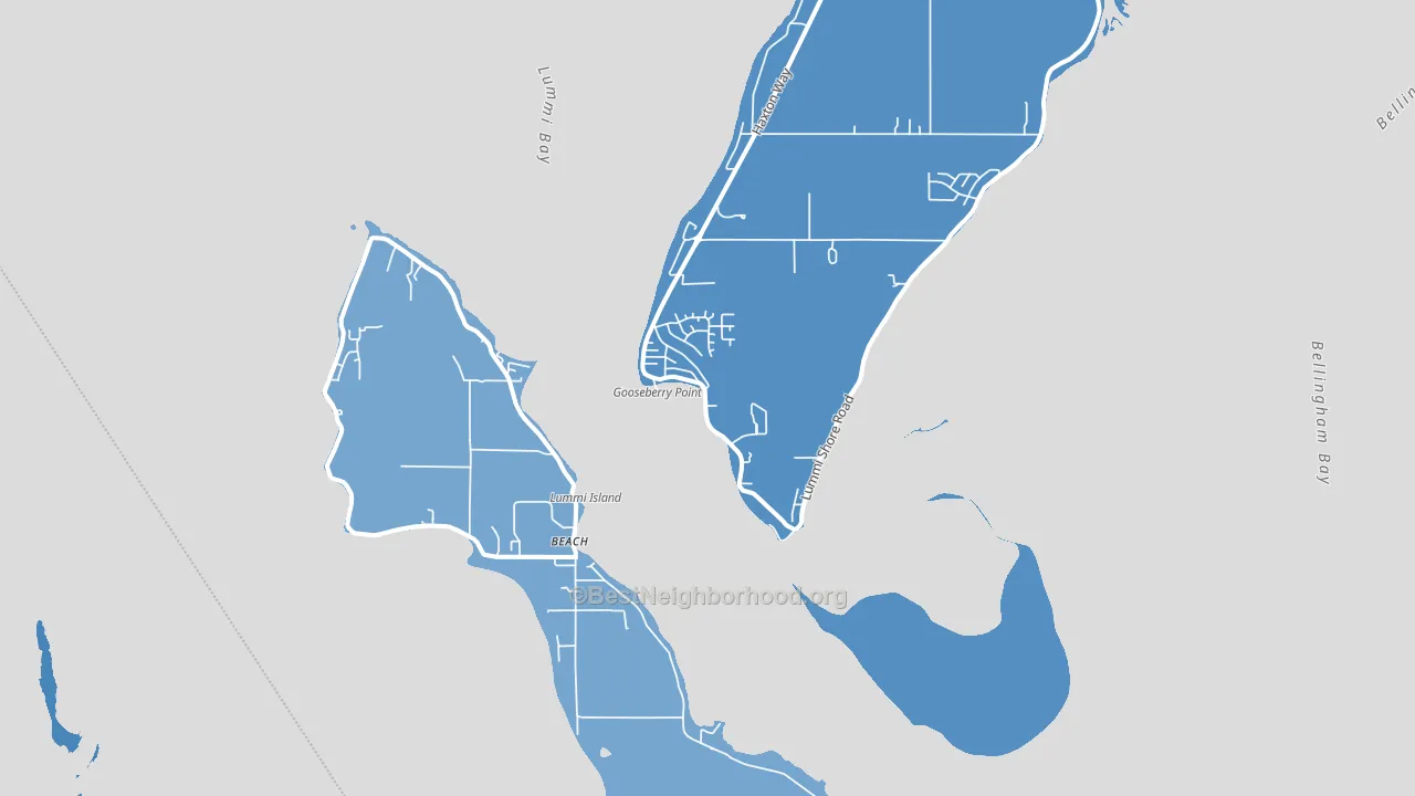 Lummi Island, WA block-group political-lean map